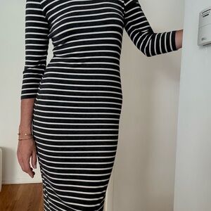 Striped Black and White Women's Dress